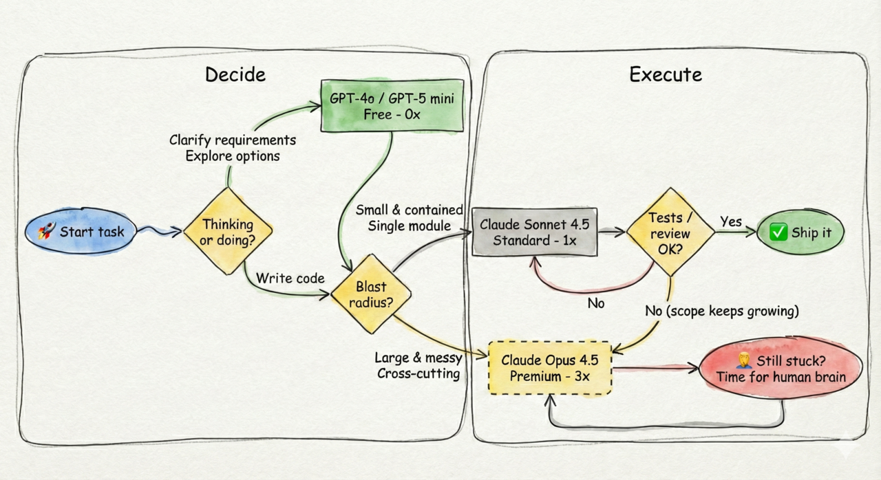 Choosing the right GitHub Copilot model for the job · Alessio Franceschelli