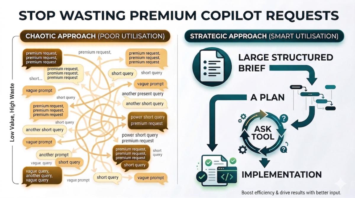 Stop wasting premium requests in GitHub Copilot: the ask tool trick nobody talks about