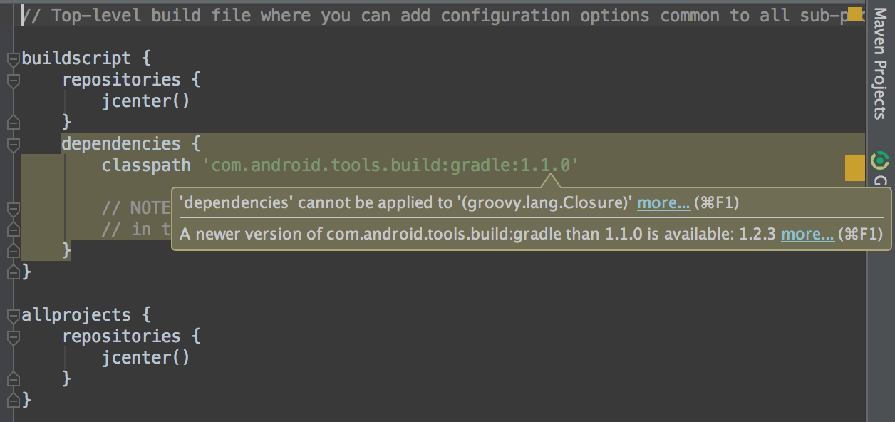 image from Fix Gradle warnings after Android Studio 1.3 update