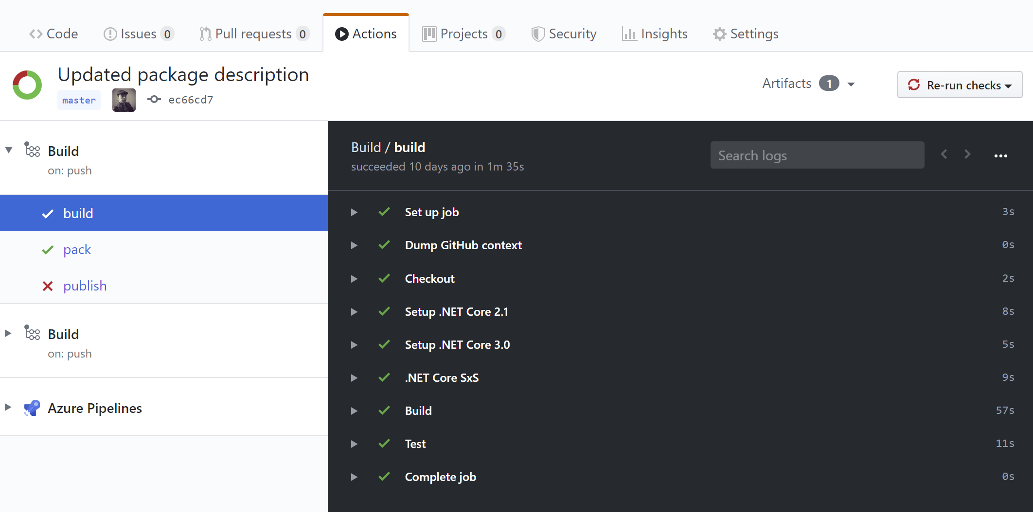 image from Build a .NET library with GitHub Actions