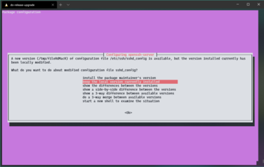 The configuration conflict screen