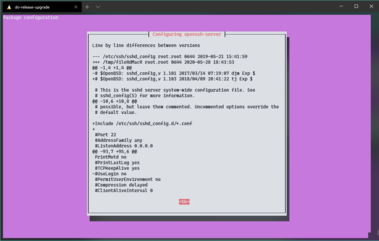 The configuration conflict diff view