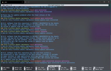 Editing /etc/apt/source.list