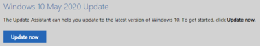 Windows Update Assistant download page